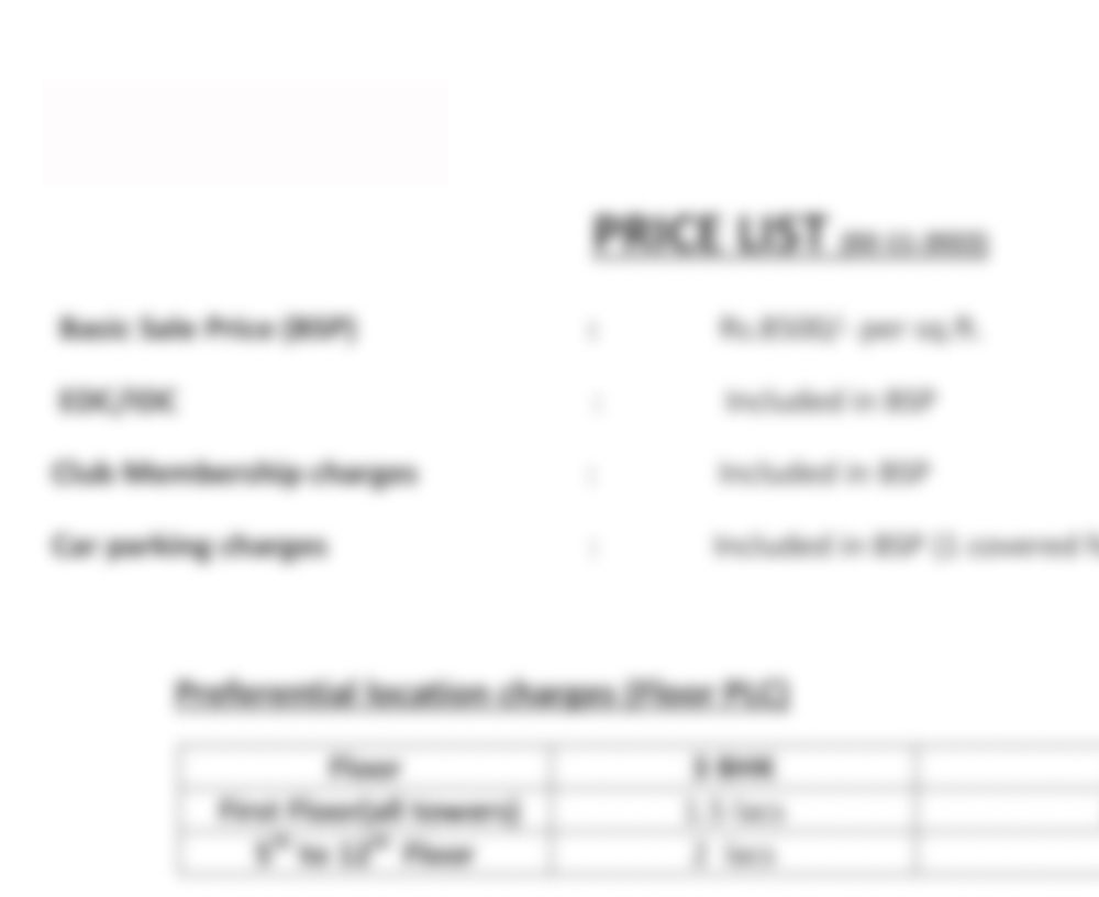 Peninsula Land Karjat Price List